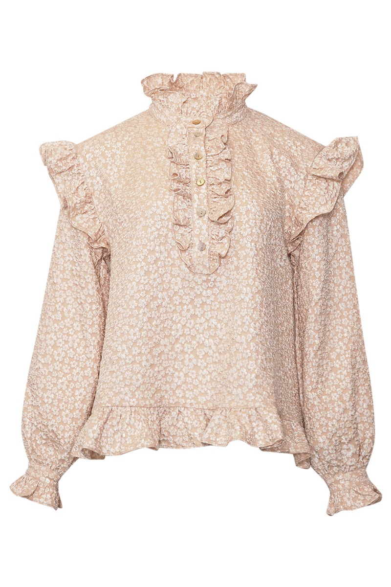 Noella Bluse Reno Ruby Ruffle Blouse Oyster