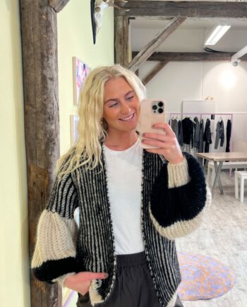 Noella Cardigan Liana Knit Cardigan Cream Black