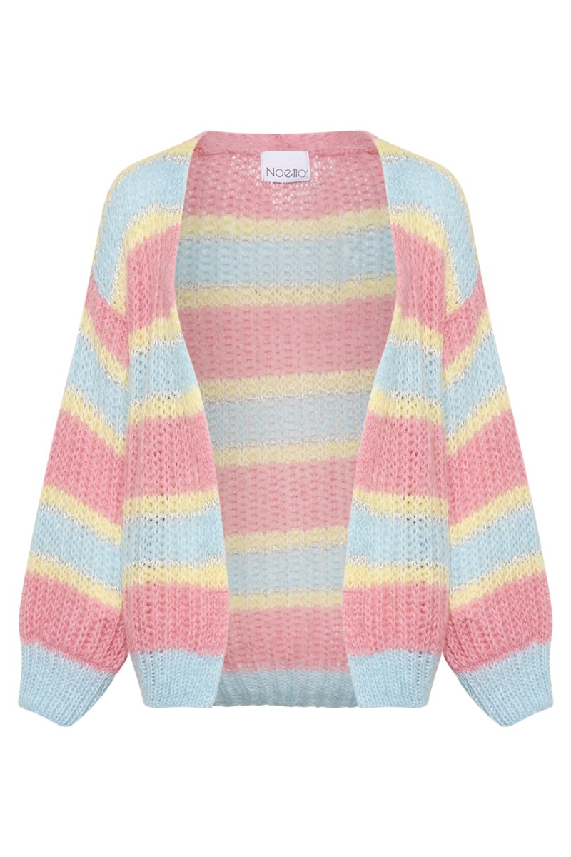 Noella Cardigan Pacific Knit Cardigan Light Blue Rose Mix