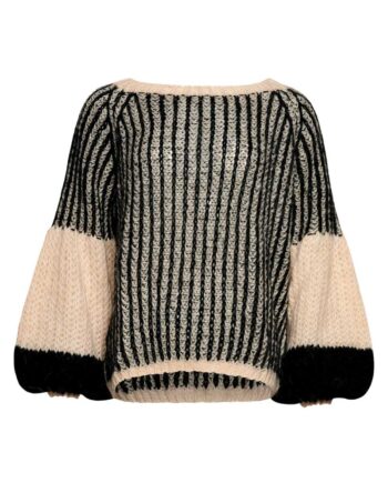 Noella Strik Liana Knit Sweater Cream Black