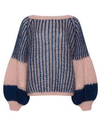 Noella Strik Liana Knit Sweater Rose Navy