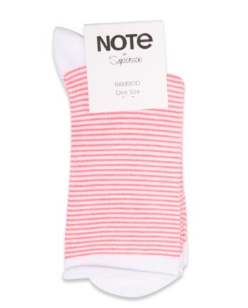 Oroblu Note Woman Bamboo Stripes Roll Top White Pink Stripes