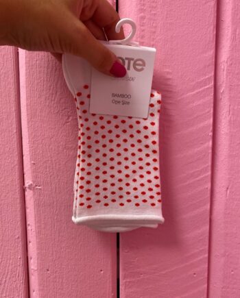 Oroblu Strømper Note Woman Bamboo Stripes Roll Top White Red