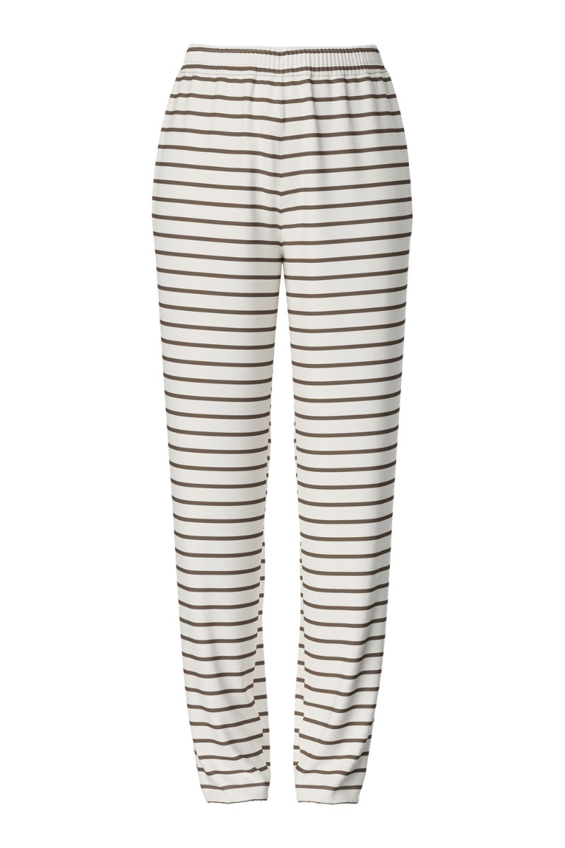 Pieces Bukser Pc Chilli Hw Straight Stripe Pants Noos Cloud Dancer Morel