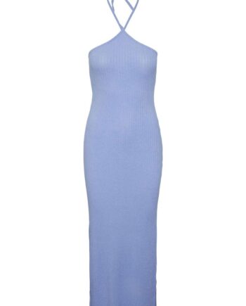 Pieces Kjole Pc Alicia Sl Long Halter Neck Dress Hydrangea