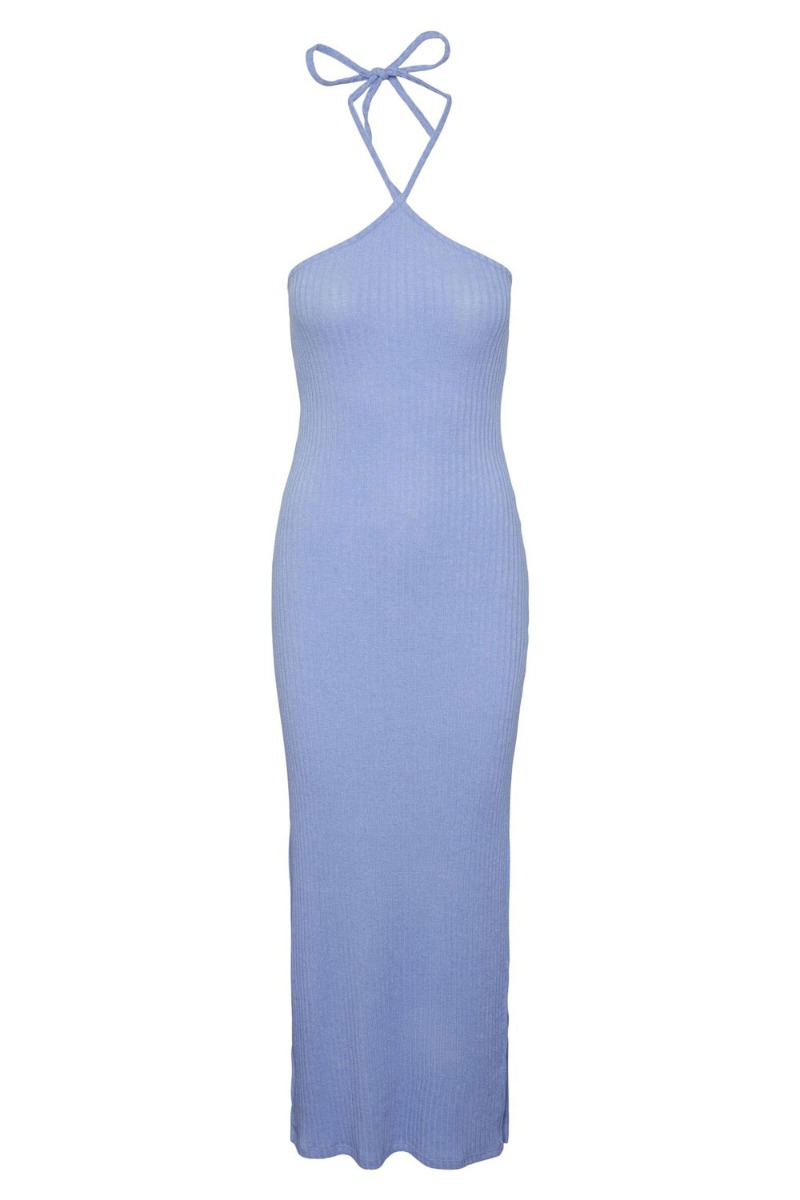 Pieces Kjole Pc Alicia Sl Long Halter Neck Dress Hydrangea