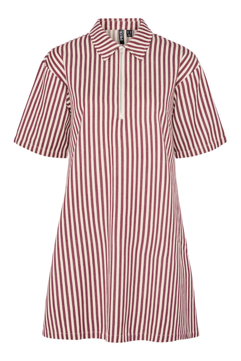 Pieces Kjole Pc Asna Short Zip Dress Wvn D2d Cloud Dancer
