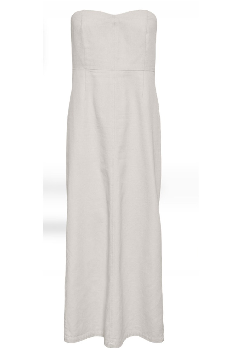 Pieces Kjole Pc Mille Ankle Bandeau Dress White Asparagus
