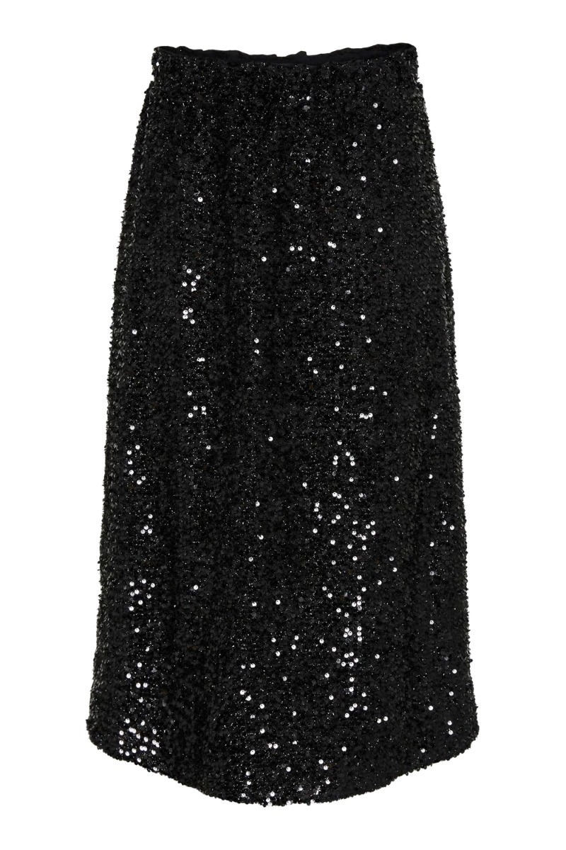 Pieces Nederdel Pc Serena Sequin Hw Midi Skirt Black
