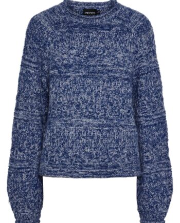 Pieces Strik Pc Nuella Ls  -neck Knit Bc Bellwether Blue