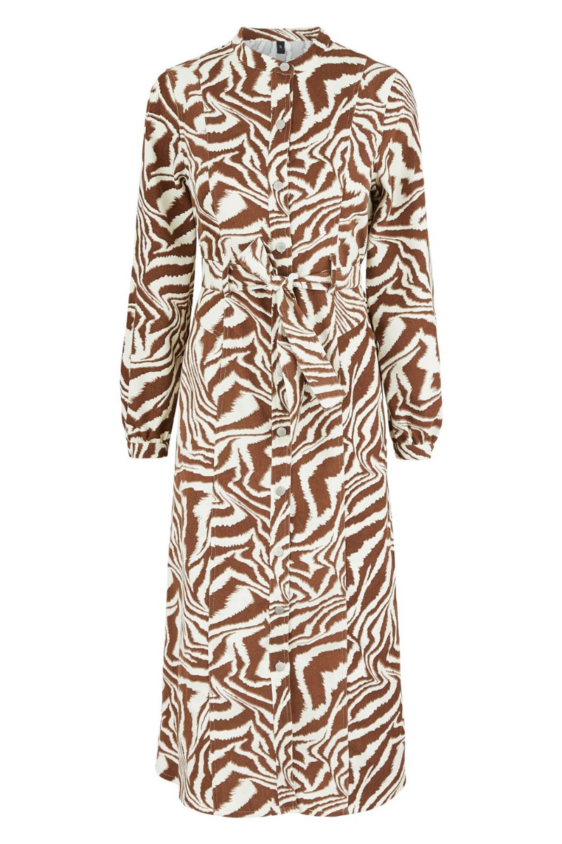 Kjole London Ls Midi Dress Ecru
