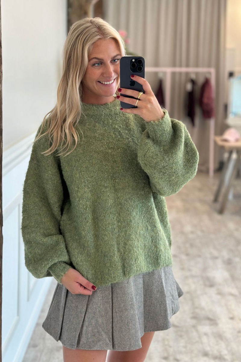 -view Strik Patrisia New Knit Pullover Forest Green