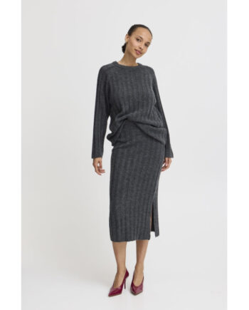 Young Dame Nederdel Bymarianne Dark Grey Melange