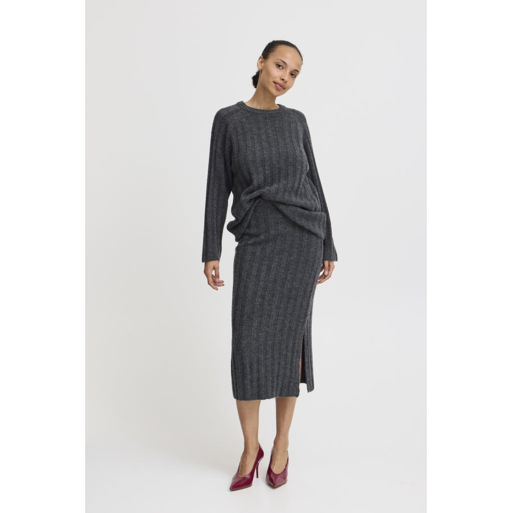 Young Dame Nederdel Bymarianne Dark Grey Melange