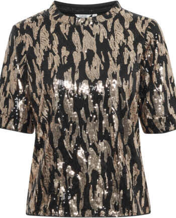 Young Dame Top Byrei Gold Abstract Mix