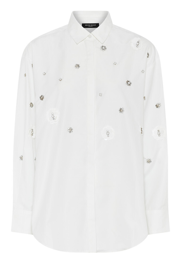 Bruuns Bazaar Skjorte Women Chrisoulabbbeia Shirt Snow White
