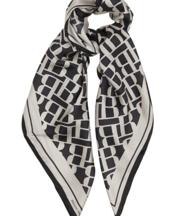 Bruuns Bazaar Tørklæde Silkbbscarf 90x90cm Bblogo Black