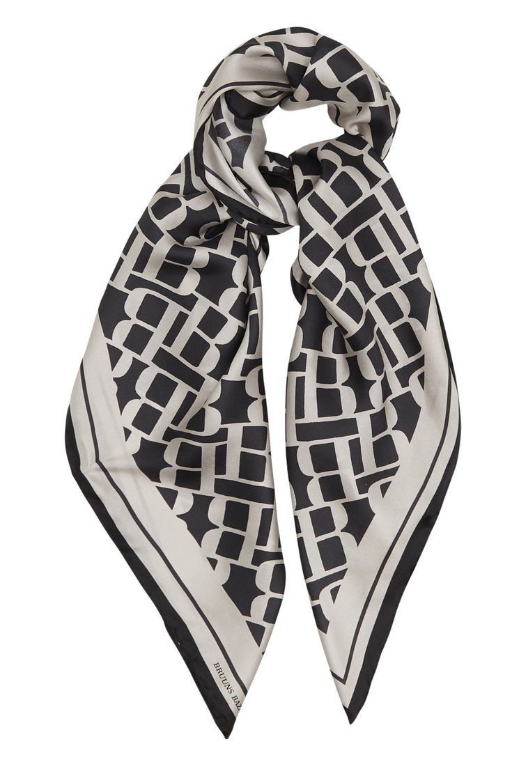 Bruuns Bazaar Tørklæde Silkbbscarf 90x90cm Bblogo Black