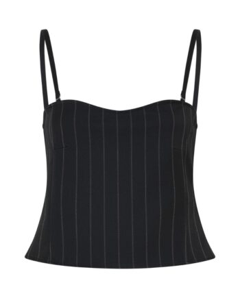 Bruuns Bazaar Top Women Hydrangeabbkorsas Top Black Pinstripe