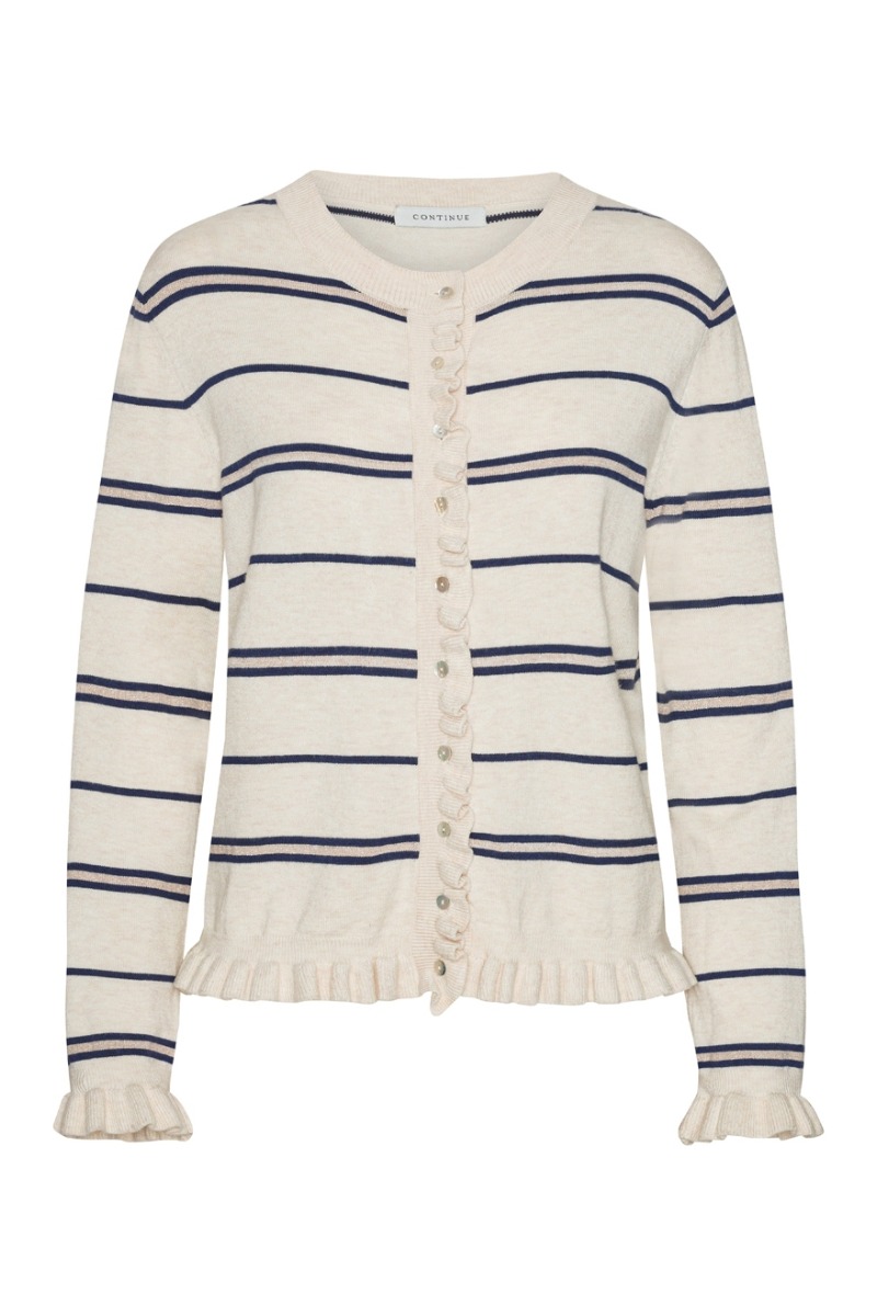 Continue Cardigan Sisse Cardigan Navy Blue Stripe