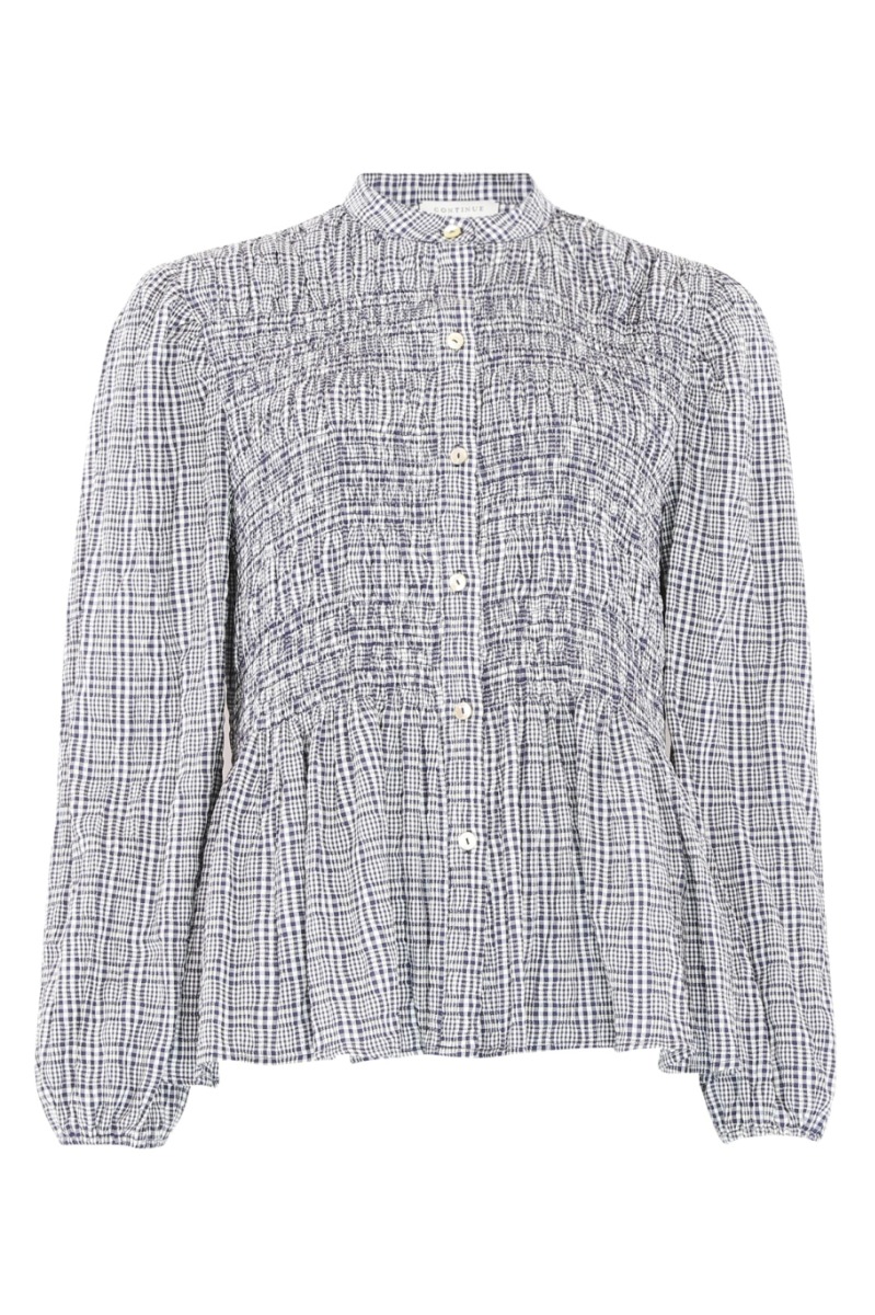 Continue Skjorte Chloe Smock Check Blue Check