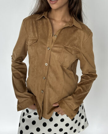 Continue Skjorte Ronja Suede Cognac