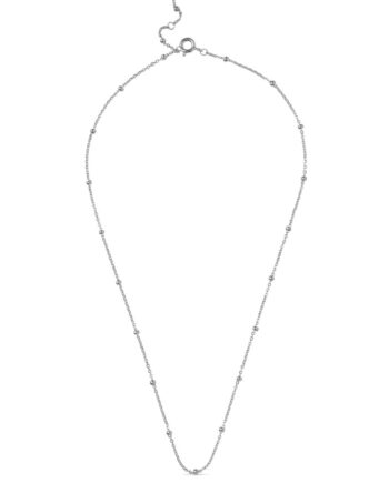 Enamel Halskæde Necklace  Beaded Chain Silver