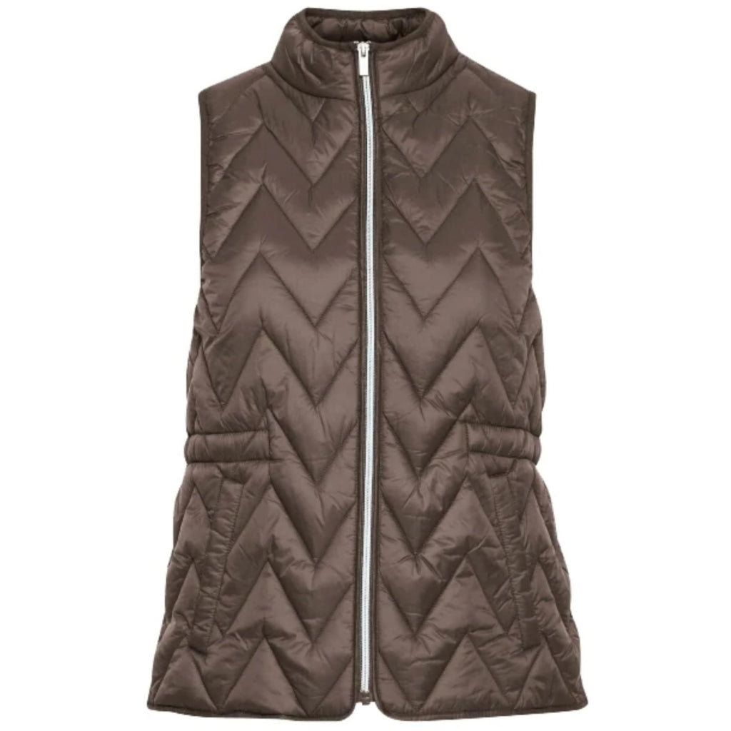 Fransa Dame Vest Frbapadding Pine Bark
