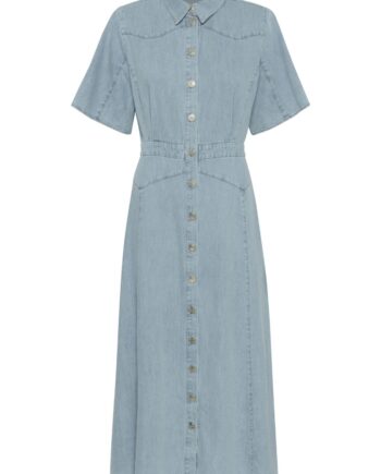 Gestuz Kjole Gzsauda Ss Long Dress Light Blue Washed
