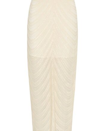 Gestuz Nederdel Gliragz Hw Long Skirt Butter Yellow Sequins