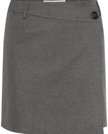 Gestuz Nederdel Gzpaula Melange Mw Wrap Skirt Dark Grey Melange