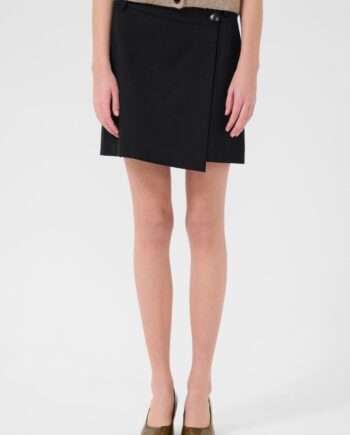 Gestuz Nederdel Paula Melange Mw Wrap Skirt Black