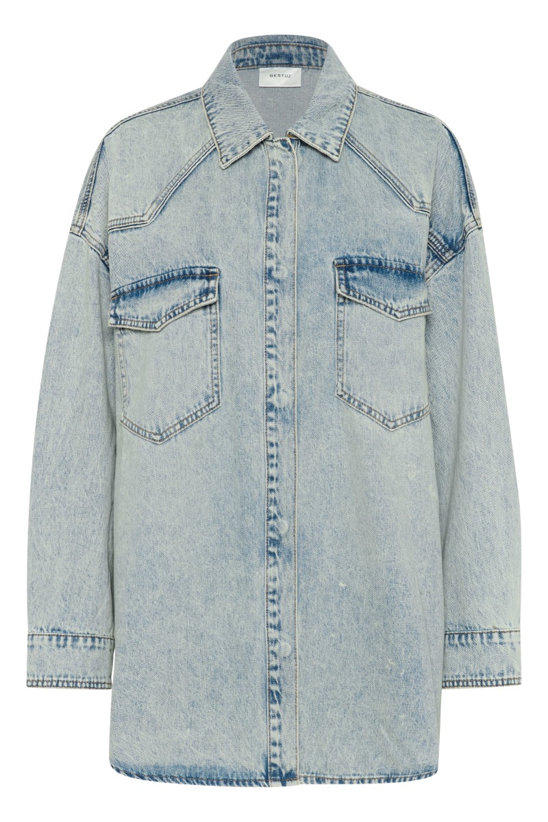 Gestuz Skjorte Gzasher Ls Shirt Mid Acid Wash