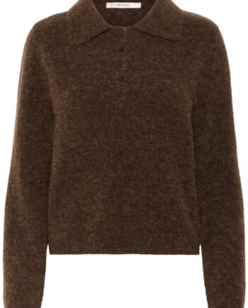 Gestuz Strik Alpha Polo Pullover Buff Mélange