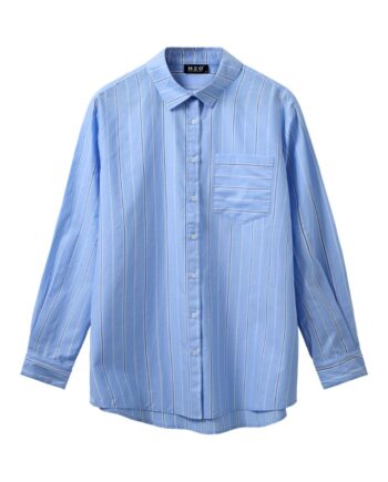 H2o Skjorte Rønne Essential Pajamas Shirt     Light Blue White Blue