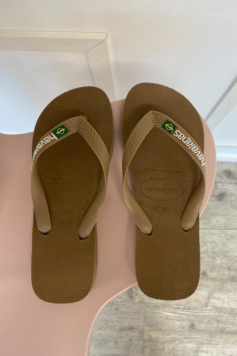 Havaianas Sandal Brasil Logo Rose Gold