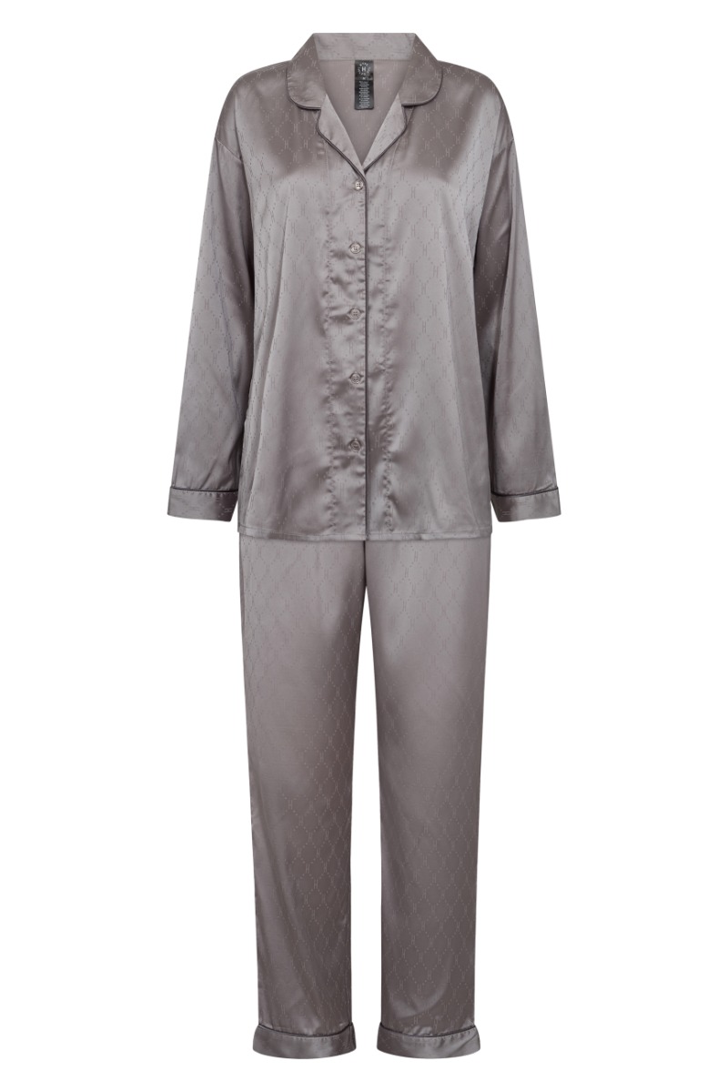 Hype The Detail Nattøj Satin Pyjamas Grå