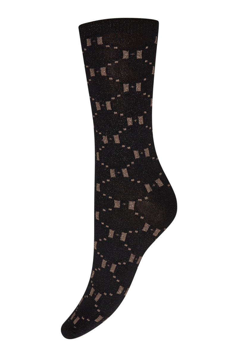 Hype The Detail Strømper Socks Lurex Black Gold