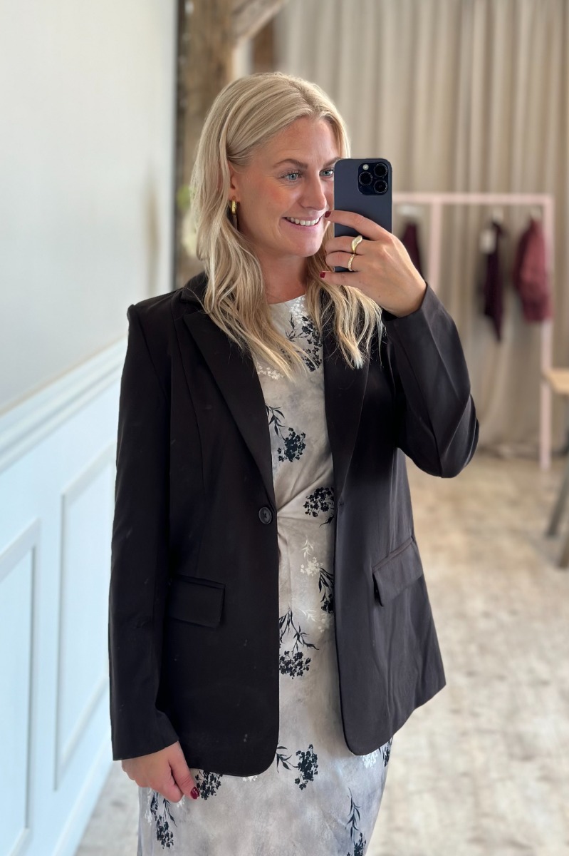 Ichi Blazer Kate Sus Long Blazer Chocolate Torte