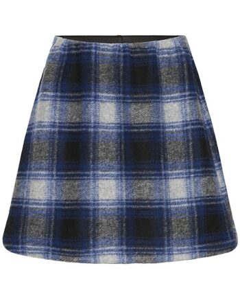 Ichi Nederdel Wooly Check Navy Peony Check