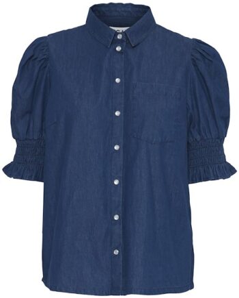 Ichi Skjorte Borgie Washed Dark Blue