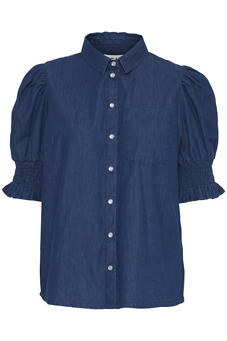 Ichi Skjorte Borgie Washed Dark Blue