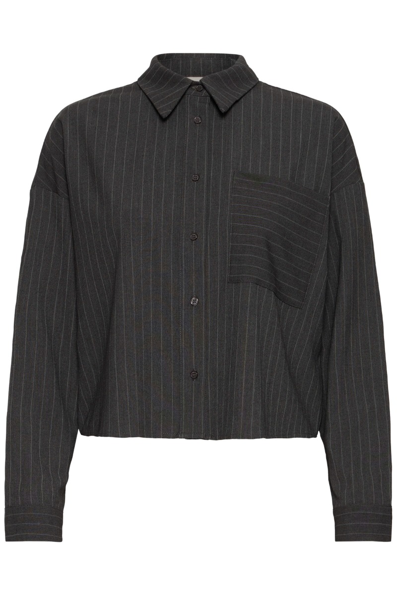 Ichi Skjorte Trine Sh Gray Pinstripe