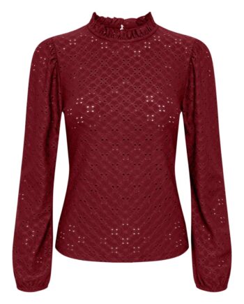 Jdy Bluse Cathinka     Frill Top Cabernet