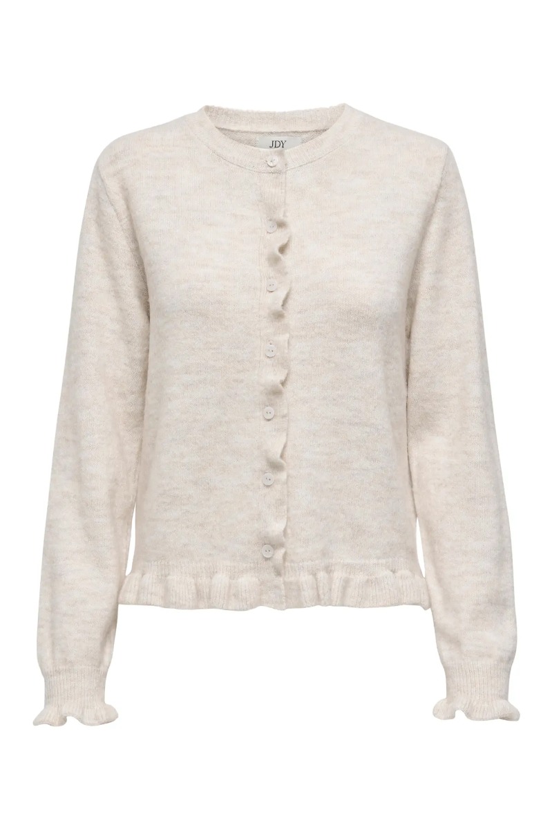 Jdy Cardigan Letty On Frill Cardigan Birch Melange