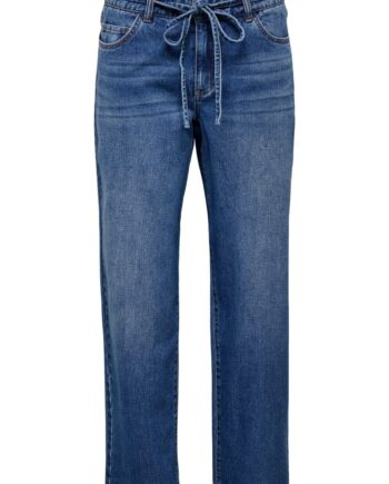 Jdy Jeans Bella Mw Tie Wide Jeans Dark Blue Denim
