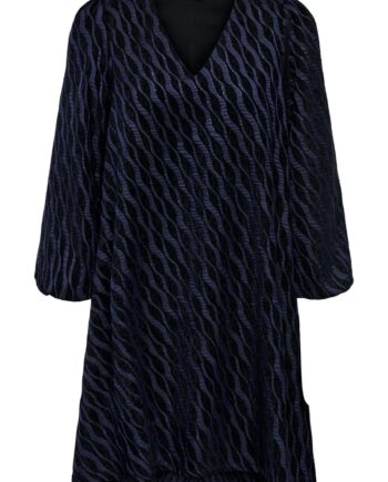 Jdy Kjole Beth     Jaquard Dress Black Medival Blue Jaquard