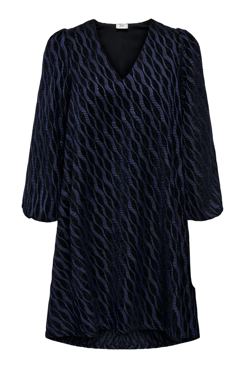 Jdy Kjole Beth Jaquard Dress Black Medival Blue Jaquard
