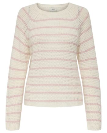 Jdy Strik Ellen     Oneck Raglan Pullover Cloud Dancer Light Lilac
