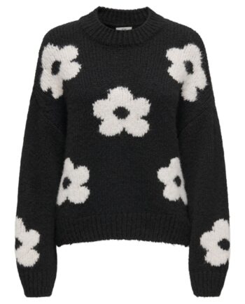 Jdy Strik Jdy Kilian Flower     Pullover Knt Black